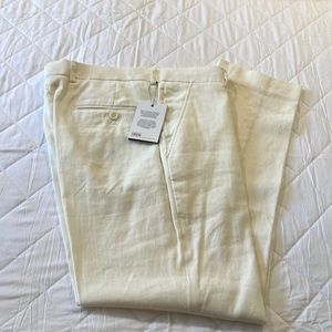 ASOS white linen slacks